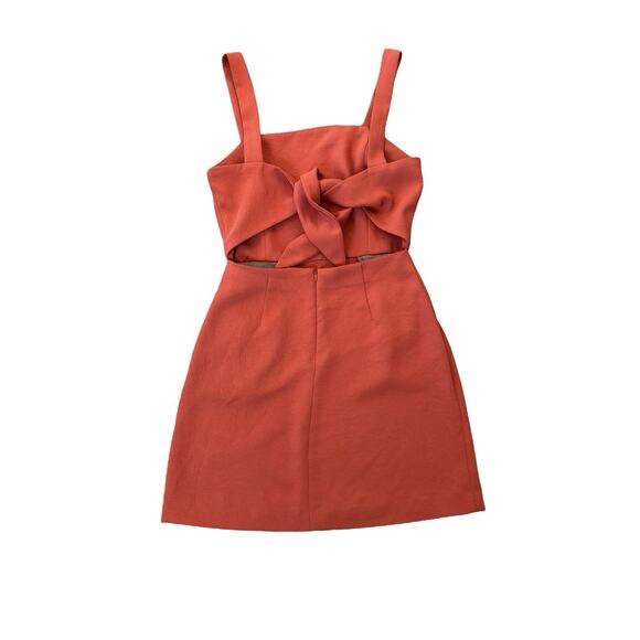 Aritzia Wilfred Ecoulement Tie Cut Out Peep Back Mini Dress Orange Womens Size 2 - Picture 7 of 11